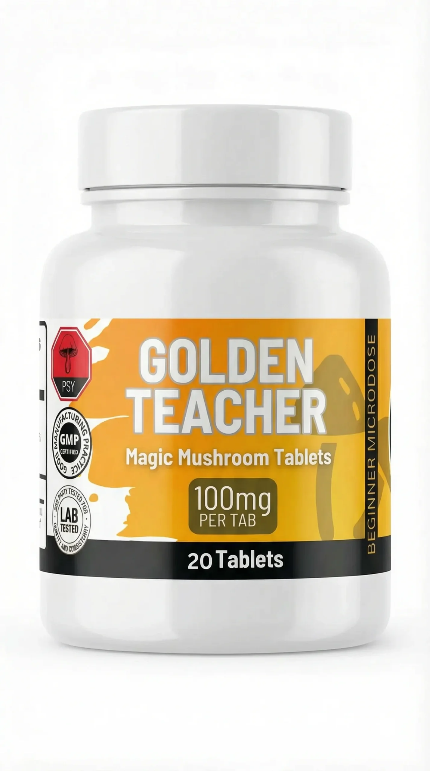 Magic Mushroom – Microdose Tabs – (20 x 500mg) – Golden Teacher