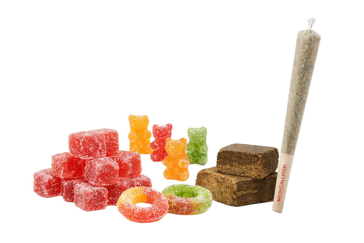 A Pack of Gummy + 2 Pre-Rolls and Hash