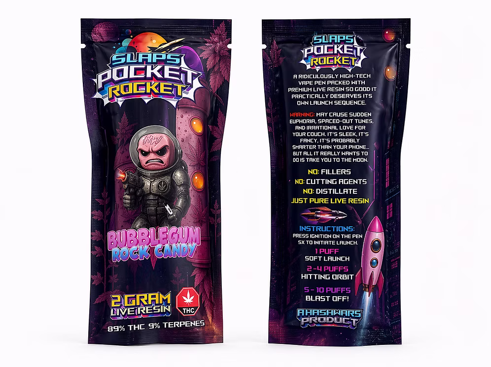 heavenpeak.com | VapesSlaps Pocket Rocket – Bubblegum Rock Candy 2G Live Resin Vape