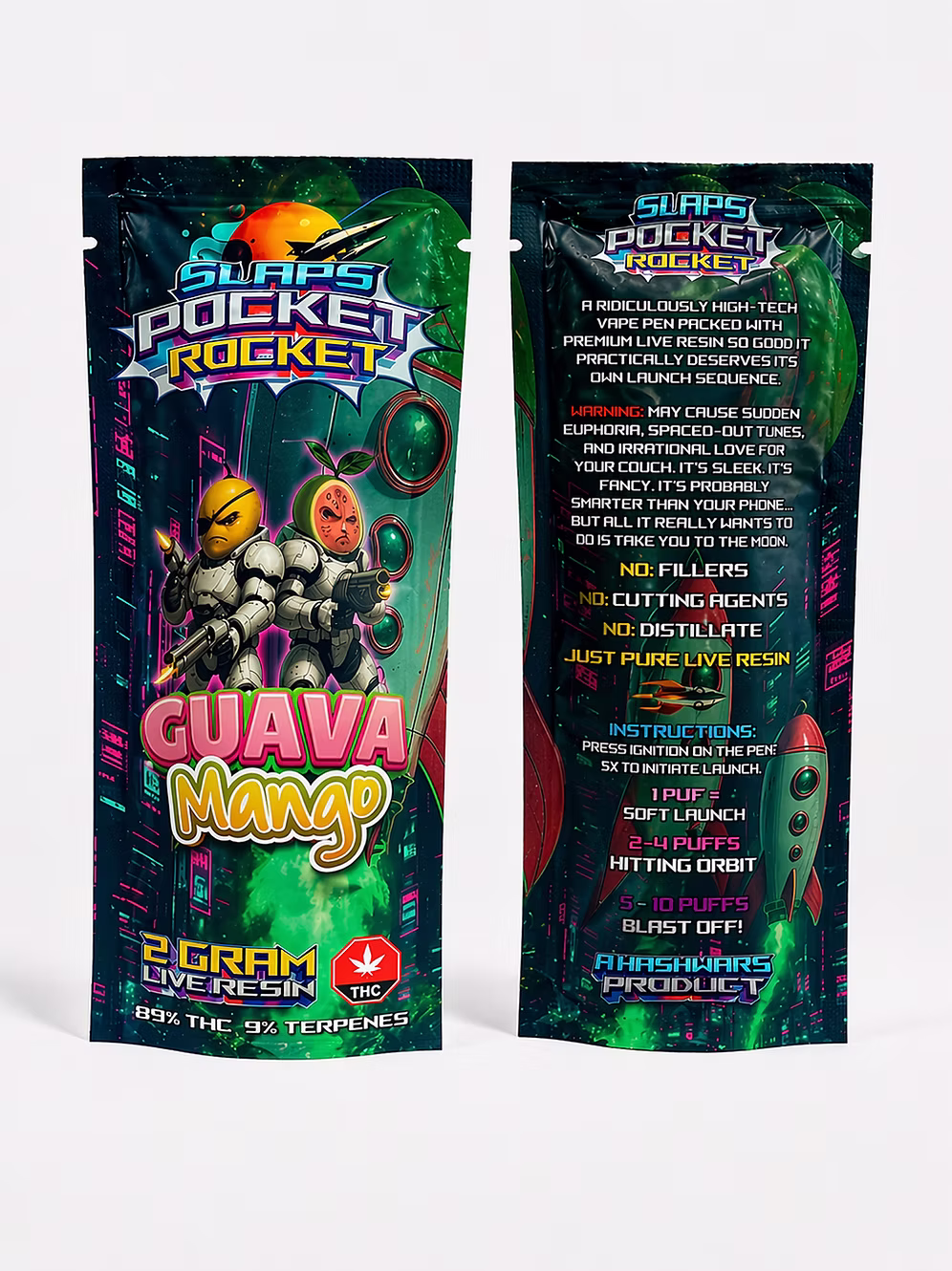 heavenpeak.com | VapesSlaps Pocket Rocket – Guava Mango (2G Live Resin Vape)