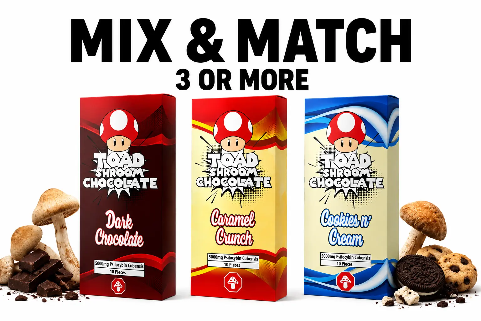 3+ Toad Shroom Chocolate – Mix & Match