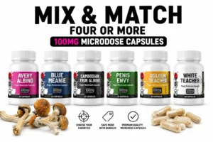 heavenpeak.com | Microdose Mushrooms Guide pageMix & Match Microdose Capsules 4+ Bottles of 100mg - Microdose Capsules – Mix & Match